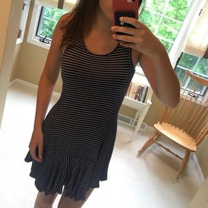 STRIPE DRESS WRH DROPPED WAIST